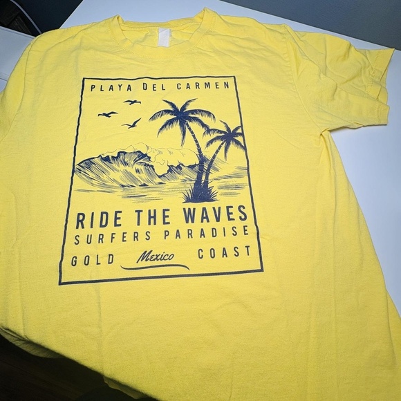 Yellow Playa Del Carmen Mexico graphic tee #beachvibes #mexico #graphictee #Surf - Picture 1 of 4